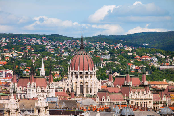 istock Rooftop of Parliament Building in Budapest 882471684