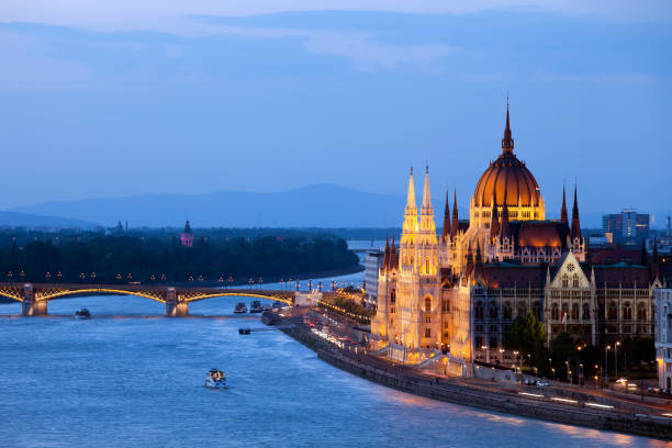 istock Parliament Building in Budapest at Evening 882473540