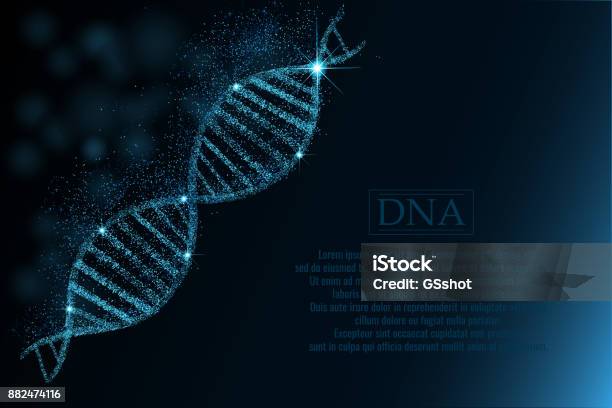 Sequenza Di Dna Struttura Del Codice Del Dna Con Bagliore - Immagini vettoriali stock e altre immagini di DNA