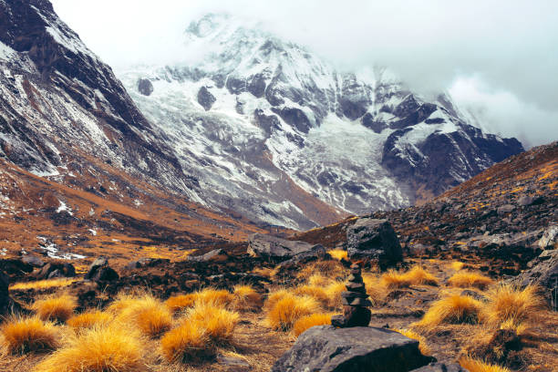 Snow Capped Mountains, Annapurna Circuit, Nepal