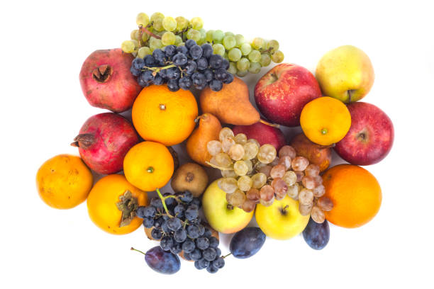 istock Fresh fruits isolated on a white background 882481536