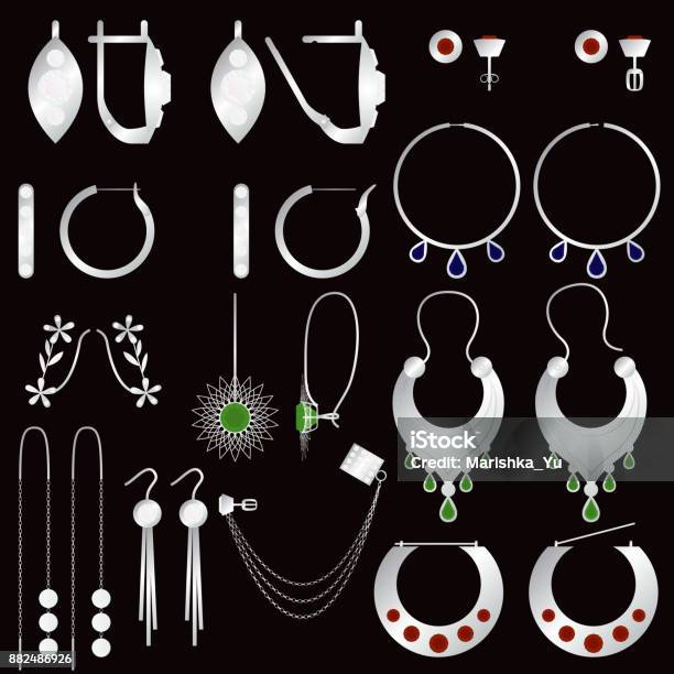 Earring Clasps Types Outline Stock Illustration - Download Image Now -  Cartoon, Cut Out, Decorating - iStock