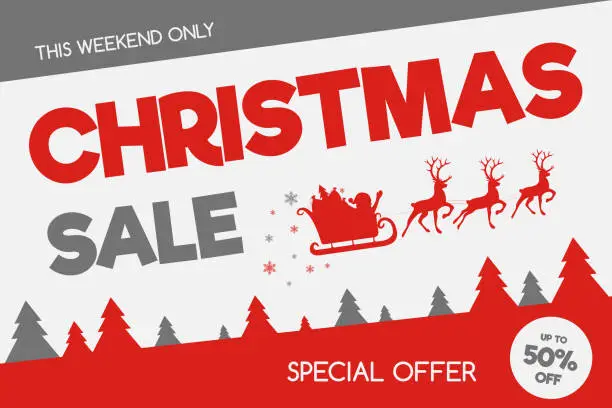 Vector illustration of Design of banner for Christmas Sale. Vector.