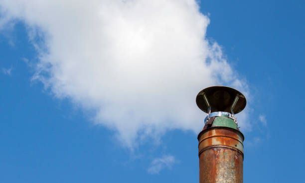Metal pipe against the sky.