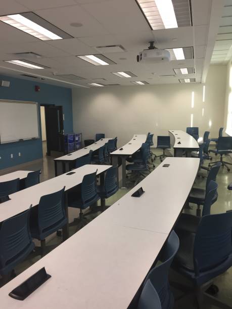 istock University professors lecture hall with lot of technology and innovative ideas 882502488