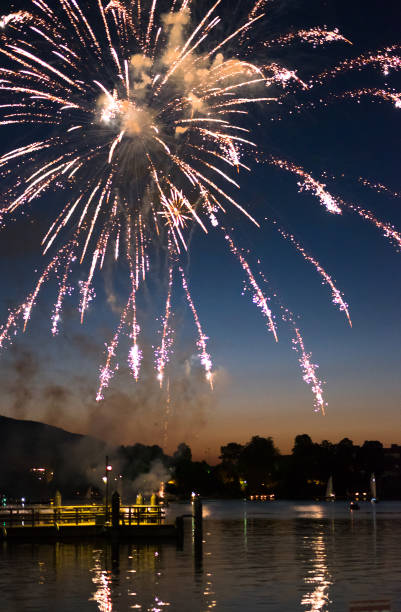 istock fireworks at the tegernsee lake 882505970
