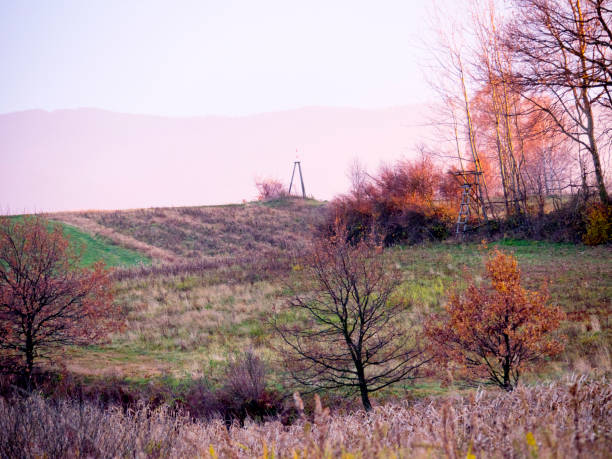 Small plot of corrugated fields about autumn