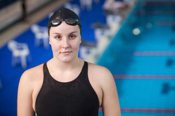 istock Female swimmer portrait 882523328