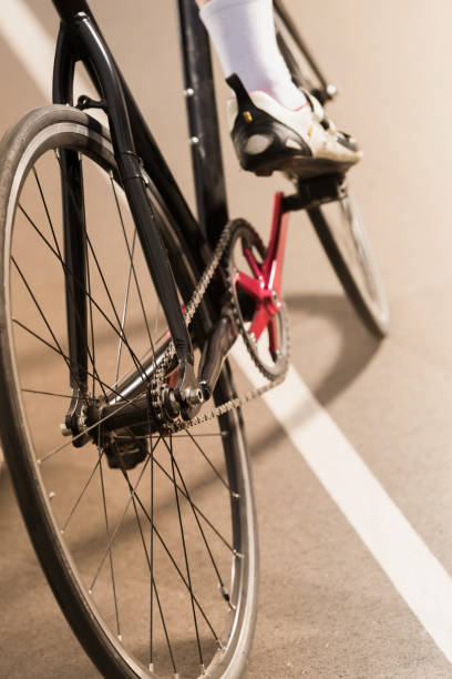 istock cyclist riding bicycle on cycle race track 882524522