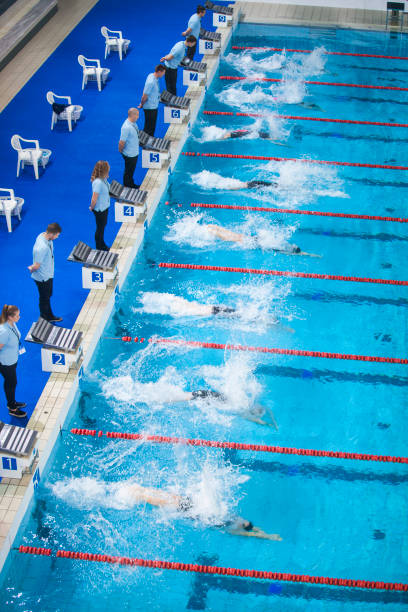 istock Start of a backstroke swimming race 882524880