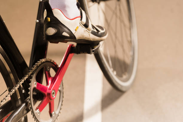 istock cyclist riding bicycle on cycle race track 882527668