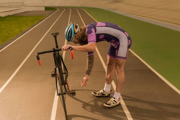istock cyclist on cycle race track 882527886