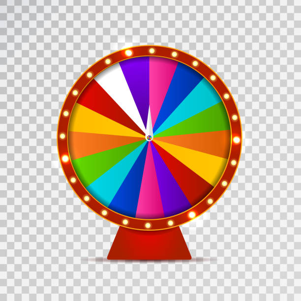 illustrations, cliparts, dessins animés et icônes de vector isolé réaliste fortune roue de la roulette sur l’arrière-plan transparent. concept de casino, de spin, de loterie et de gagner. - prize wheel