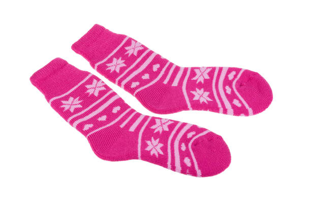 istock Pair of women's socks isolated on white background 882569770