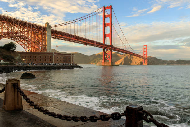 istock Golden Gate Bridge and Chain Link Fence. 882570094