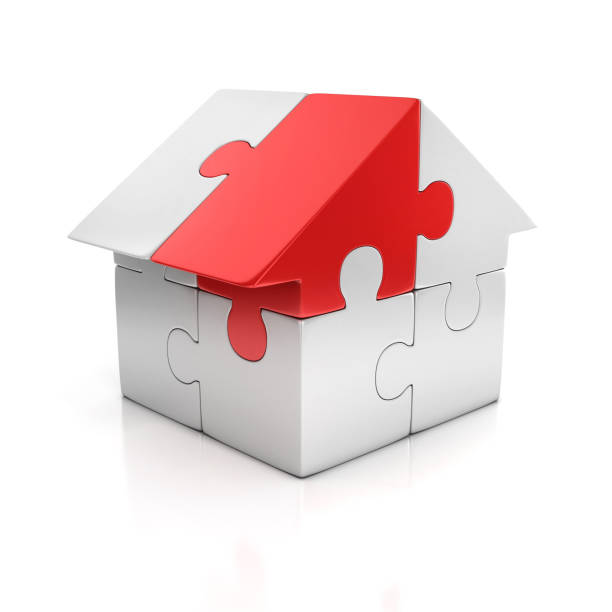 istock puzzle house one red piece 3d illustration 882575100