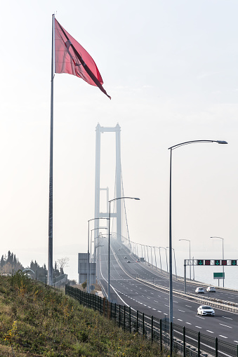 Osmangazi Bridge Foggy Gebze, Kocaeli, Turkey.