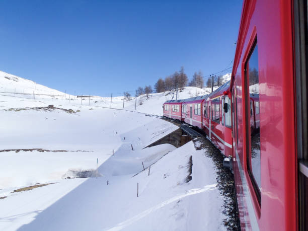istock trains of the Rhaetian Railway 882605068
