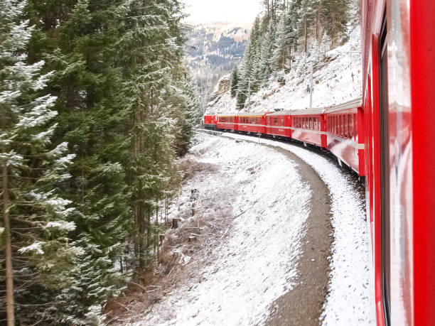 istock trains of the Rhaetian Railway 882605308