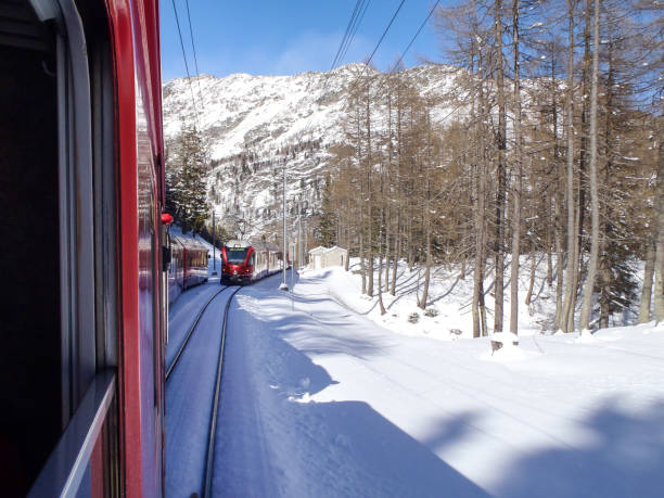 istock trains of the Rhaetian Railway 882605334