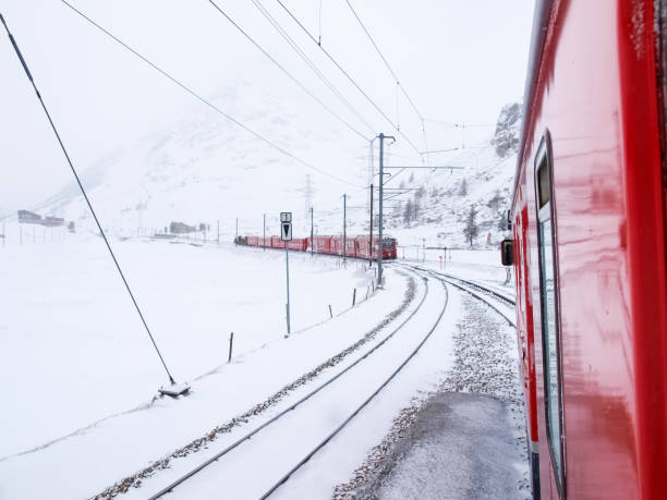 istock trains of the Rhaetian Railway 882605368