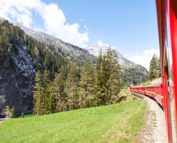 istock trains of the Rhaetian Railway 882605436