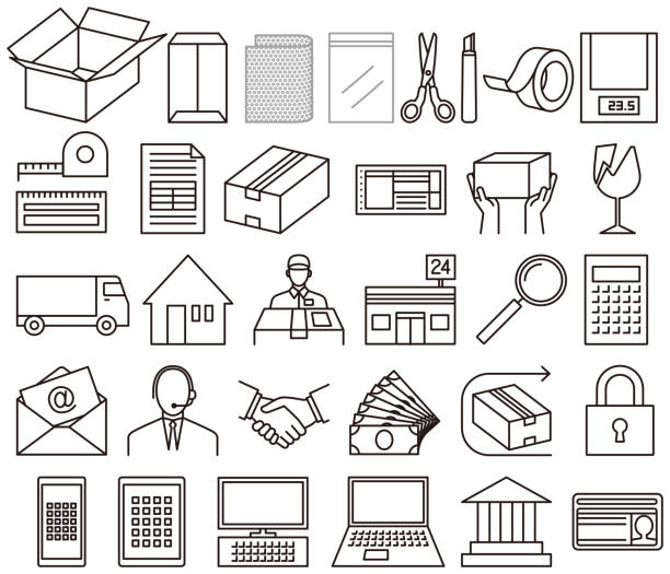 Icon for trading by Internet communicationPrint Flea market icon e auction stock illustrations