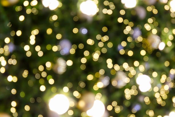 istock Bokeh green and yellow light background for Xmas 882669878