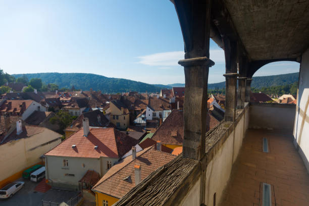 istock Illustration from Clock tower on streets of Sighisoara 882670542