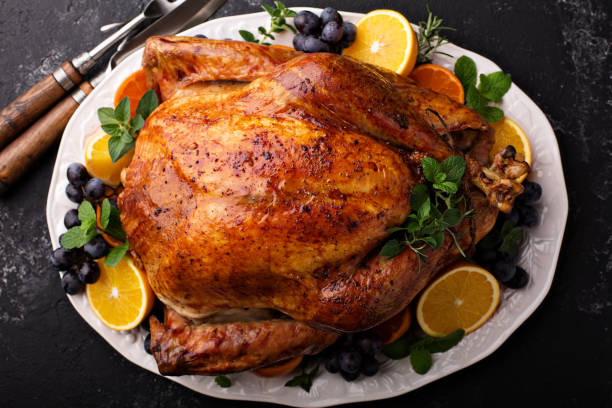 istock Festive celebration roasted turkey for Thanksgiving 882682866