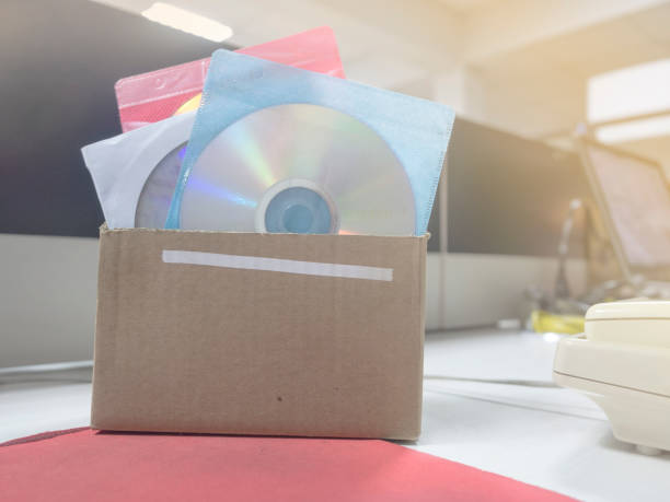 istock Old recycled paper box cut for CD holder 882693246