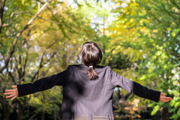Woman in the forest.
