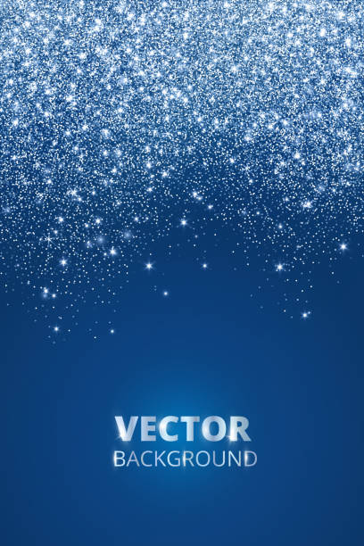 Falling glitter confetti, snow. Vector dust, explosion on blue background. Sparkling glitter border, frame. Falling glitter confetti, snow. Vector dust, explosion on blue background. Sparkling glitter border, frame. Great for wedding invitations, party posters, Christmas and birthday cards. greeting card white decoration glitter stock illustrations