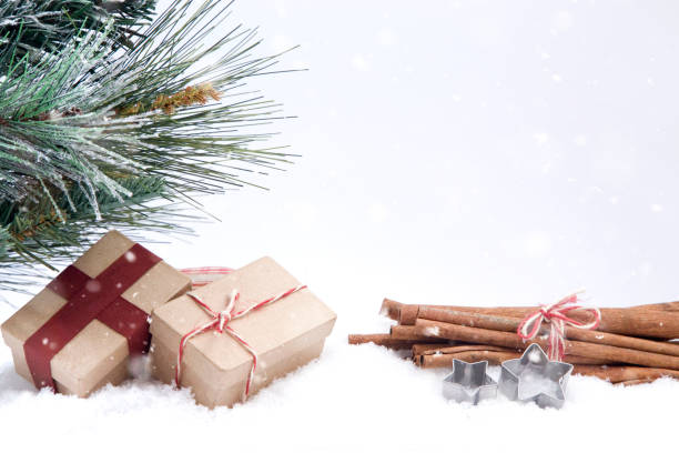 Christmas Themed Background in the Snow