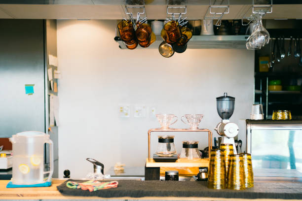 istock Interior of Empty Coffee Shop Counter 882742192