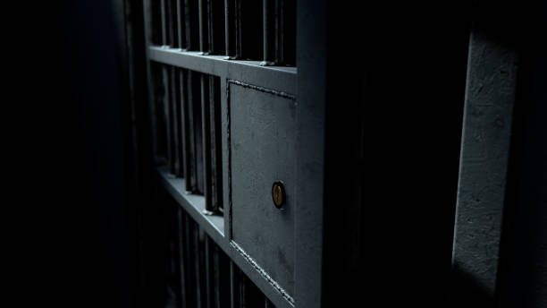 istock Jail Cell Door And Welded Iron Bars 882742418