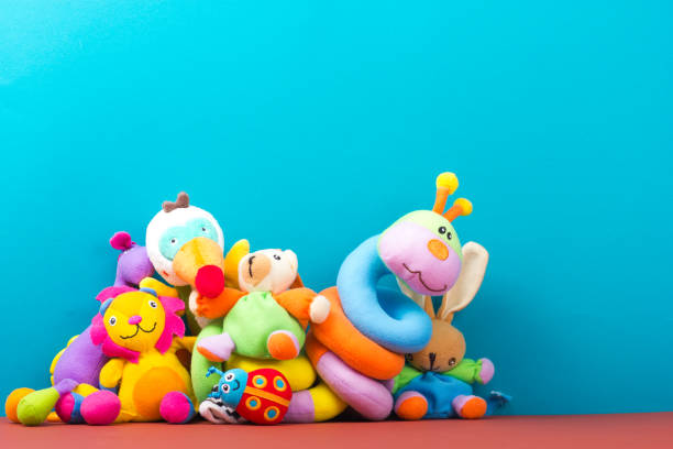 istock Set of colorful Kids toys frame. Copy space for text 882747710