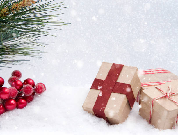 istock Christmas Themed Background in the Snow 882747828