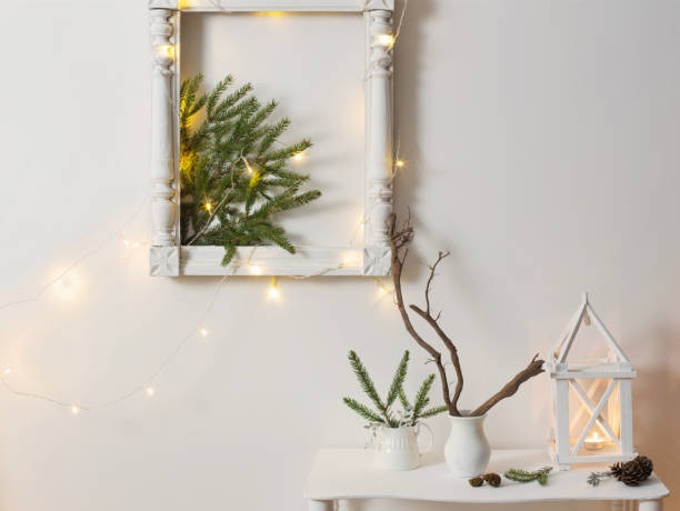 istock Christmas decoration on background  white wall 882748360