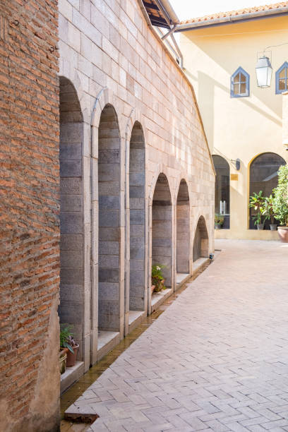 istock Brown brick cavity and plant decorate 882753628