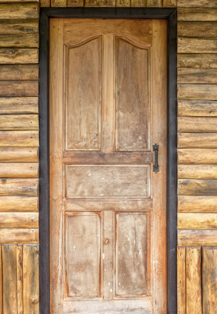istock Wood door on the teak house 882753672
