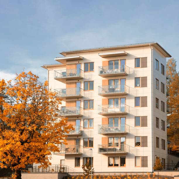 Modern apartment buildings