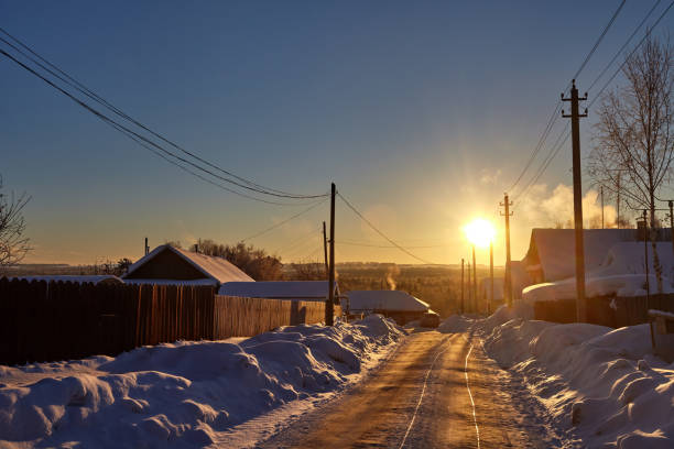 istock Russian village in winte 882784692