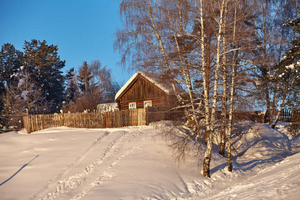 istock Russian village in winte 882786076