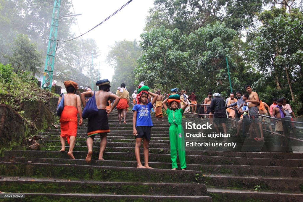 Pilgrims Walk Through The Jungle To Sabarimala Stock Photo - Download Image  Now - Culture of India, Forest, Hinduism - iStock
