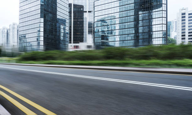 istock empty urban road in downtown,Hong Kong 882794732