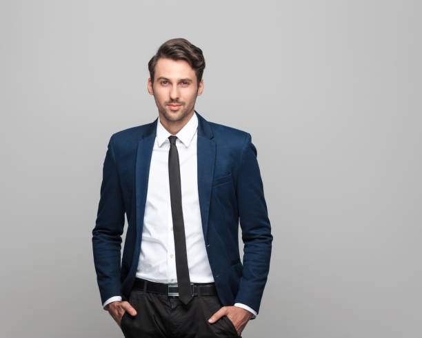 istock Portrait of elegant young man in suit 882803146
