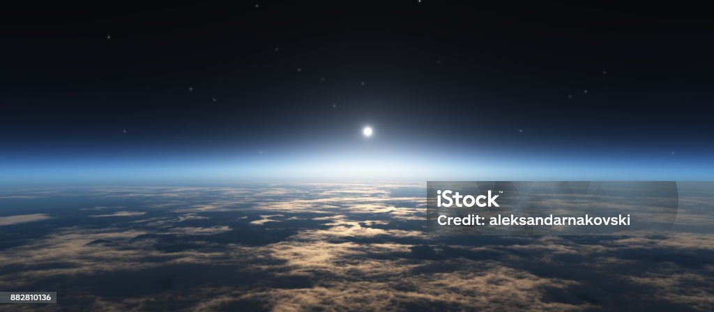 amanecer desde el espacio - Foto de stock de Cielo libre de derechos