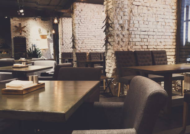 istock Interior of modern restaurant, loft style 882813150
