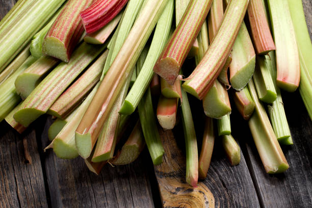 istock Fresh rhubarb on old boards 882817994